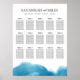 Poster Gráfico Personalizável de Lava Azul de Aquarela
