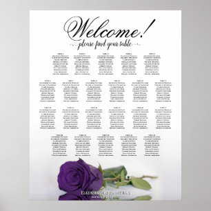 Poster Gráfico Real de Casamento de Casamento de Mesa Ros