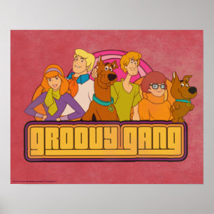 Póster "Gráfico retro dos desenhos animados do grupo