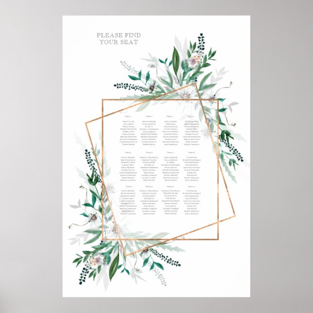 Poster Gráfico Rustic Summer Wedding Seating (Frente)