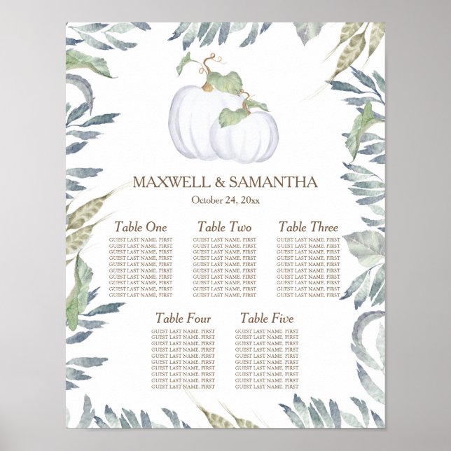 Poster GRÁFICO Rustic White Pumpkin SEACHART (Frente)