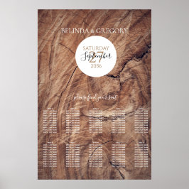 Poster Gráfico Rustic Wood Wedding Seating