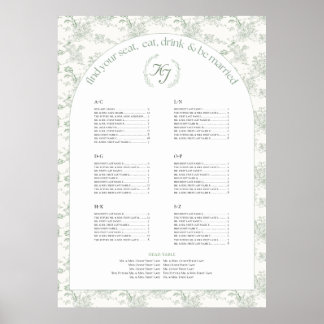 Poster Gráfico Sage Elegant Toile Seating