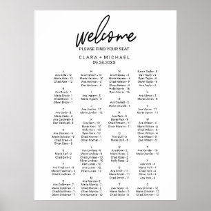 Póster Gráfico Sentado Alfabético de Caligrafia Whimsical