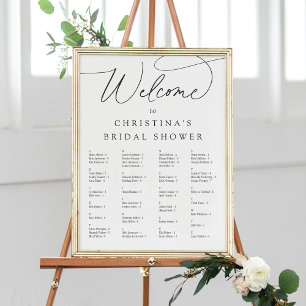 Poster Gráfico Sentado Alfabético de Script Elegante Simp