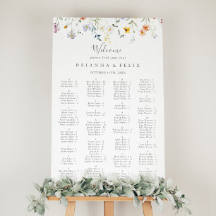 Poster Gráfico Sentado Alfabético Floral Multicolor Selva