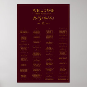 Poster Gráfico Sentado Alfabético Vermelho de Natal Simpl