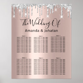 Poster Gráfico Sentado Cinza preta Unidades Prateadas Ros