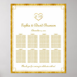 Póster Gráfico Sentado de Casamento de Casino de Coração