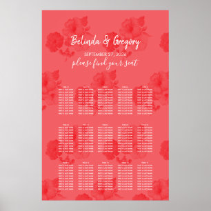 Poster Gráfico Sentado de Casamento de Hibiscus Watercol