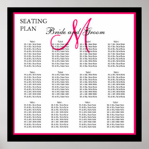 Poster Gráfico Sentado de Casamento de Modelo Monograma R