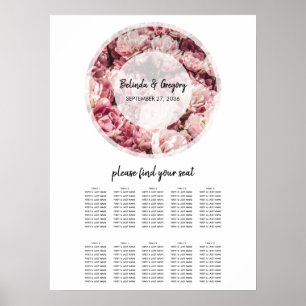 Poster Gráfico Sentado de Casamento de Peões Rosa Elegant