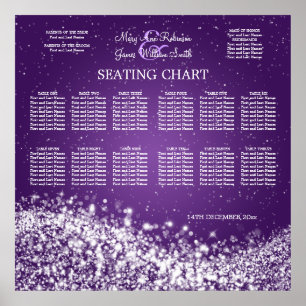 Poster Gráfico Sentado de Casamento Elegante Purpl de Ond