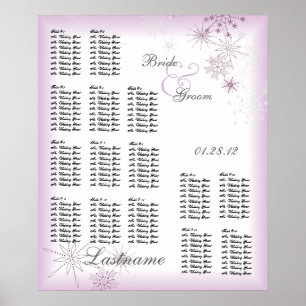 Poster Gráfico Sentado de Casamento em Floco de Neve Puro