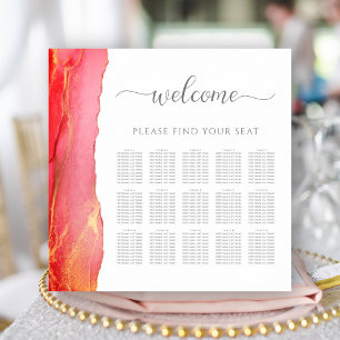 Poster Gráfico Sentado de Casamento Rosa-Coral Elegante