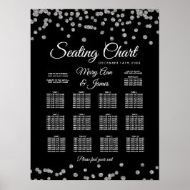 Poster Gráfico Sentado Faux Glitter Confetti Preto