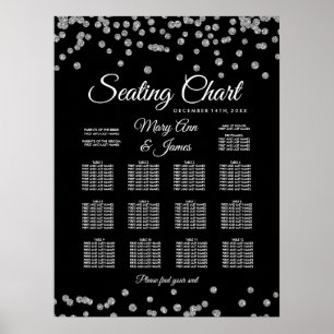 Poster Gráfico Sentado Faux Glitter Confetti Preto