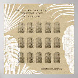 Poster Gráfico Sentado Folha Tropical Kraft Simples Moder