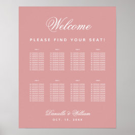 Poster Gráfico Sentado Rosa de Mesa de Casamento, cor-de-