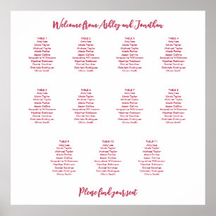 Poster Gráfico Sentado Vermelho Magenta Simples 11 Mesa