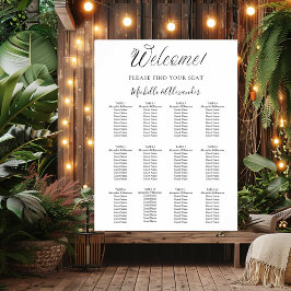 Poster Gráfico simples de assentos de casamento com scrip