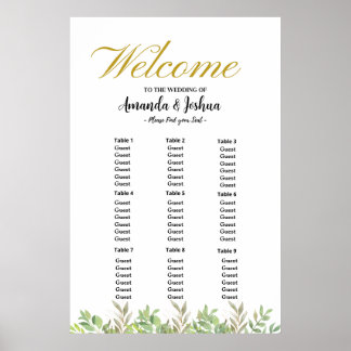 Poster Gráfico simples de assentos de casamento em verde