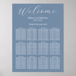 Poster Gráfico Simples de Casamento Azul Dusty