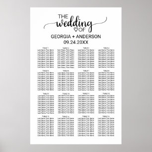 Póster Gráfico Simples de Casamento de Caligrafia Negra