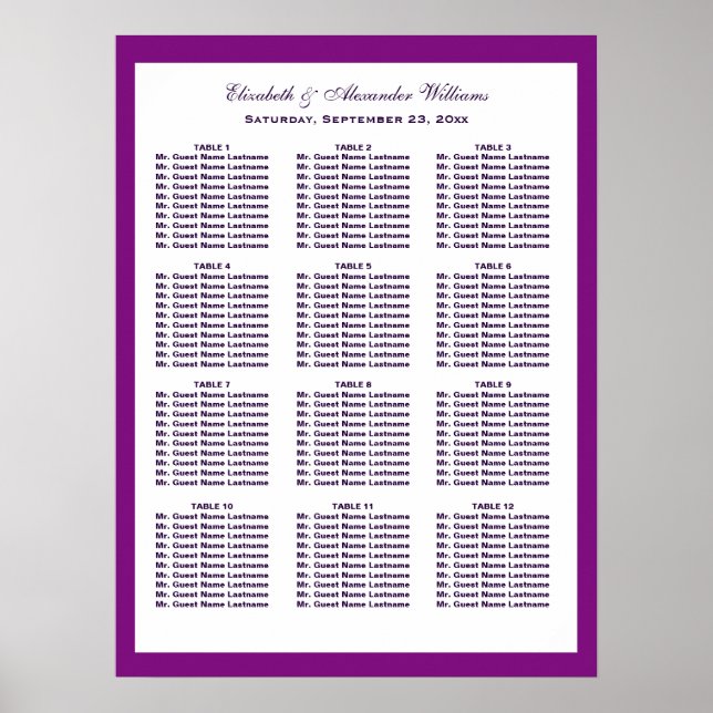 Poster Gráfico Simples De Casamento De Casamento De Púrpu (Frente)