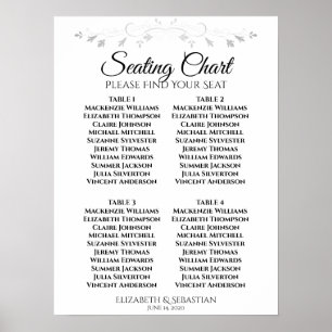 Poster Gráfico Simples de Casamento Preto e Branco 4 Mesa