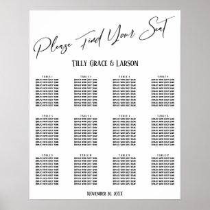 Poster Gráfico Simples de Recepção de Casamento Elegante