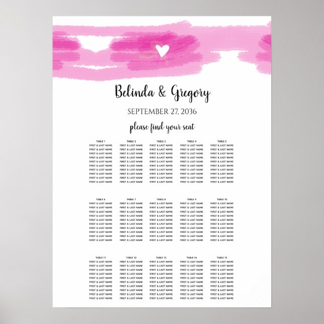 Poster Gráfico Simples de Traços de Pintura e Casamento d (Frente)