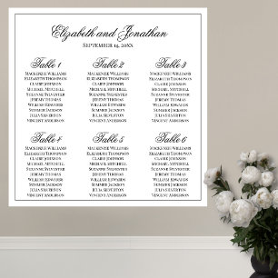 Poster Gráfico Simples Elegance 6 Mesas Casamento