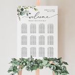 Poster Gráfico Simples Eucalyptus Greenery Casamentos<br><div class="desc">Projetado para coordenar com a nossa coleção de casamento Boho Greenery, este modelo de assentos personalizável apresenta a cor d'água eucalipto & folhagem de folhas e foi emparelhado com uma elegante caligrafia e uma fonte serif de classe em preto. Para fazer alterações avançadas, selecione a opção "Clique para personalizar mais"...</div>