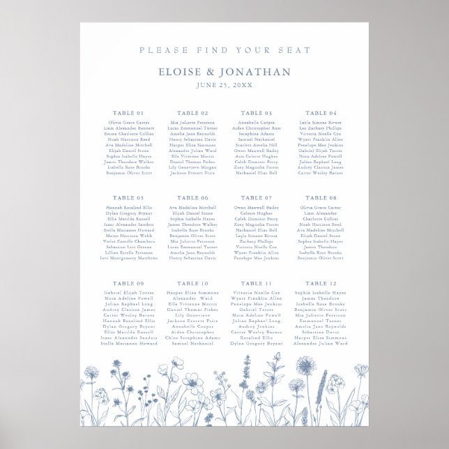 Poster Gráfico Simples Minimalista de Casamentos de Flore (Frente)