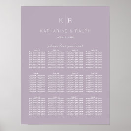Poster Gráfico Simples Moderno de Casamento Lilac