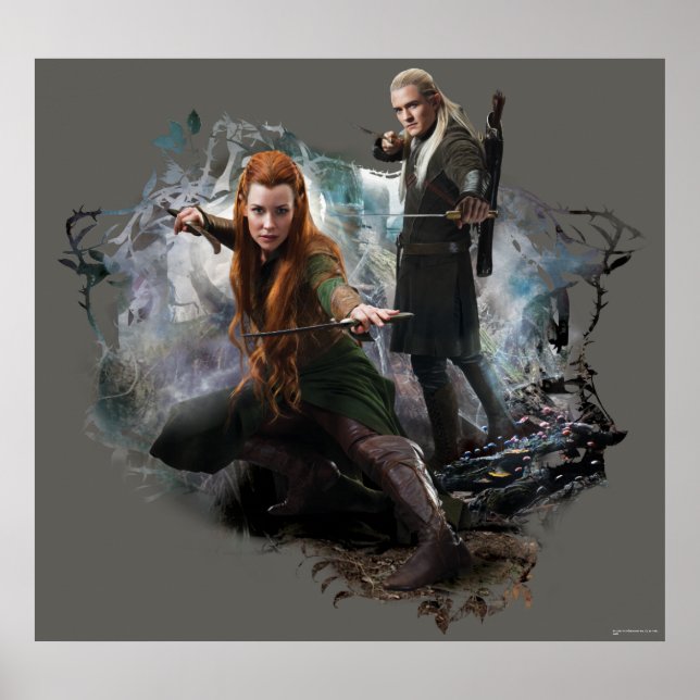 Póster Gráfico TAURIEL™ e LEGOLAS GREENLEAF™ (Frente)