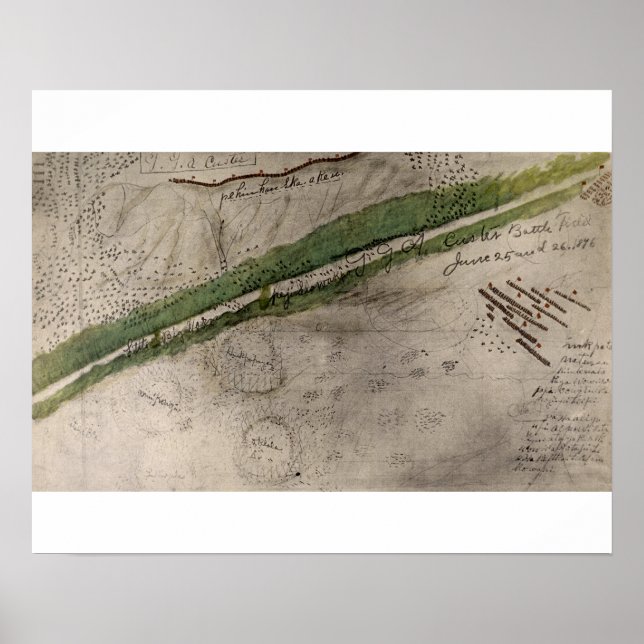 Póster Gráfico topográfico do campo de batalha de Litt (Frente)