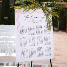 Gráficos de Assentos de Casamento com Laço Rosa El