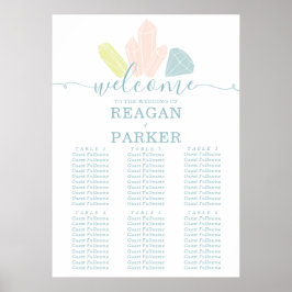 Poster Gráficos de Assentos de Casamento de Pastel Elegan