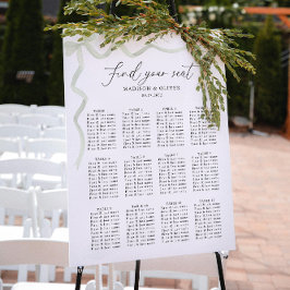 Poster Gráficos de Assentos de Casamento Elegantes com Ar