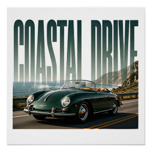 Póster Gráficos de Automobilismo de Luxo da Coastal Drive