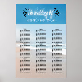 Póster Gráficos de Casamento de Praia