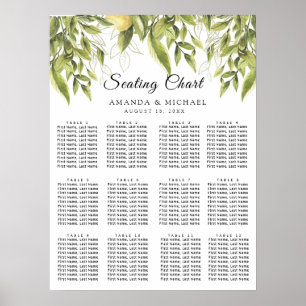 Poster Gráficos de Casamento Russo dos Lemons Greenery