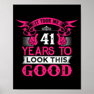 Poster Gráficos de Citação Divertida de Aniversário de 41