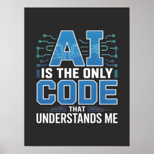 Poster Gráficos de Código de IA – Design de Inovação Tecn