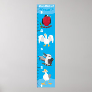 Poster Gráficos de crescimento de aves engraçadas e bonit
