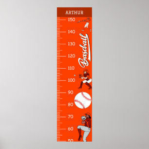 Poster Gráficos de Crescimento do Tema de Beisebol