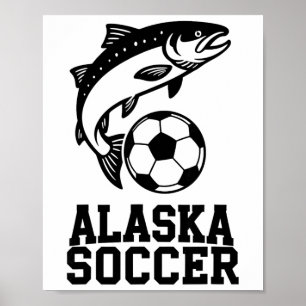 Poster Gráficos de Futebol do Alasca Salmão e Design de E