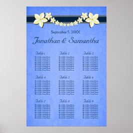Póster Gráficos de Mesa de Casamento Floral Rustic Blue 9